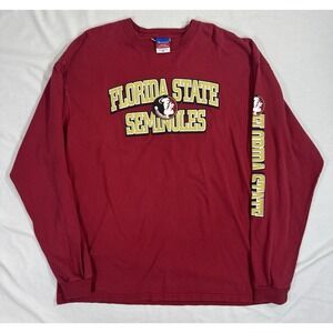 Vintage Champion Florida State Seminoles Long Sleeve T Shirt Men's XXL Red